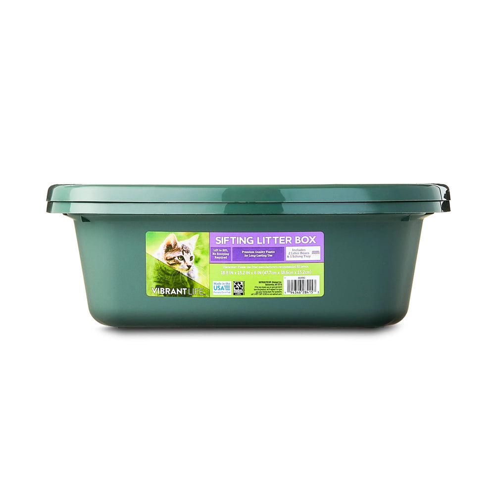 Vibrant Life Sifting Cat Litter Box, 3-Piece Set - USA MEGA SHOP