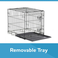 Vibrant Life Foldable 22" Wire Crate for Dogs with Divider and Leak-Proof Tray