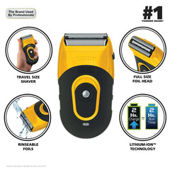 Wahl Life Proof Shaver, Rechargeable Lithium Ion, Compact Flex Foil Shaver & USB Convenience, Men, Yellow - 3023681