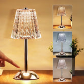 Walchoice Portable Table Lamp, Dimmable Rechargeable Romantic Crystal Lamp, Touch Control 3 Colors LED Desk Lamp Cordless Lamp for Home Bedroom Living Room Hotel, Gold - USA MEGA SHOP
