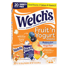 Welch's Fruit 'N Yogurt Blueberry-Acai. & Mango-Peach Soft Fruit Snacks, .7 oz, 20 Count