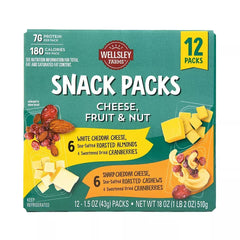 Wellsley Farms Cheese Fruit & Nut Snack Packs, 12 pk.