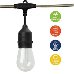 Westinghouse 48' Color Change LED String Light Set with Remote Control, 15 Bulbs