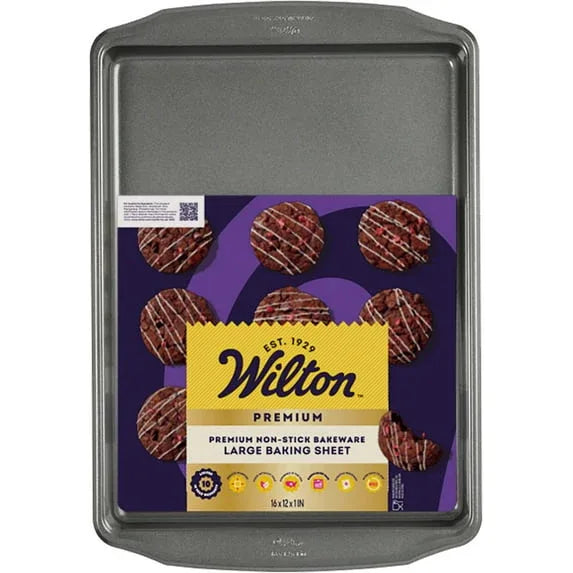 Wilton Premium Non-Stick Large Cookie Sheet 16"x12" Sheet Pan Baking Tray, Packaging May Vary - USA MEGA SHOP