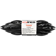 Winco 9" Plastic Tongs, Black, 6-count - USA MEGA SHOP