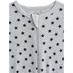 Wonder Nation Organic Cotton Baby Unisex Zip Front Footed Sleep N Play Pajamas, 3-Pack, Sizes Preemie-6/9 Months