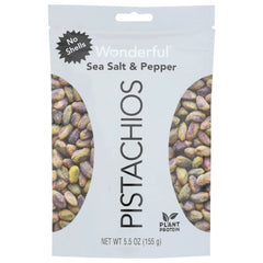 Wonderful Pistachio Sea Salt & Pepper No Shells Pistachios (Pack of 12)