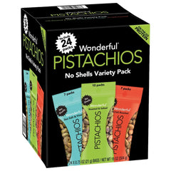 Wonderful Pistachios, No Shell, Variety Pack, .75 oz, 24-count - USA MEGA SHOP