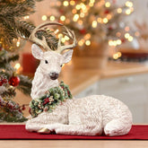 Woodland Holiday Resting Deer Figurine, 10.25IN - USA MEGA SHOP