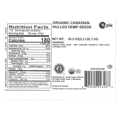 Yupik Organic Hulled Hemp Hearts 2.2 lb 3-pack - USA MEGA SHOP