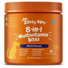 Zesty Paws 8-in-1 Multivitamin Bites for Dogs, for Overall Wellbeing Chicken Flavor, 90ct