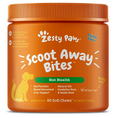 Zesty Paws Scoot Away Bites for Dogs, Digestive Support Functional Dog Supplement, Chicken Flavor, 90 Count Soft Chews - USA MEGA SHOP