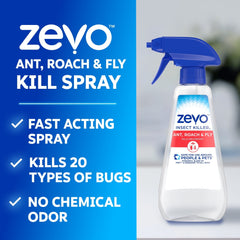 Zevo Roach Killer & Multi Insect Spray for Ants, Flies & More 12oz Spray