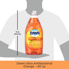 Dawn Ultra Antibacterial Liquid Dish Soap, Orange Scent, 40 Fl Oz