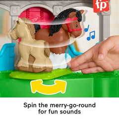 Fisher-Price Little People Friendly Horses Stable Toddler Playset with Sounds, 6 Play Pieces - USA MEGA SHOP