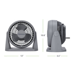 Holmes Blizzard 3-Speed Air Circulator Fan, 90° Adjustable Tilt, Removable Grill, Gray