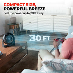 Honeywell 10” Black Turbo Force Power Table Fan, 30ft. Air Circulation Power, 3 Speed, 90° Pivot, HPF820BWM