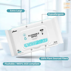 Mioszzi XL Flushable Toilet Wet Wipes For Adults Unscented Aloe 270wipes - USA MEGA SHOP