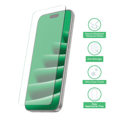 onn Impact Resistant Glass Screen Protector with Easy Application Tray for iPhone Air