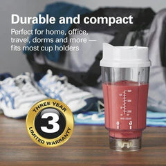Hamilton Beach Personal Blender for Smoothies with 2 Travel Jars and Lids, White