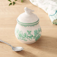 The Pioneer Woman Agatha Stoneware Sugar Bowl with Lid, Green