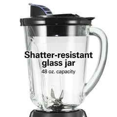 Hamilton Beach Wave Action Blender for Kitchen, 48 oz Jar for Smoothies and Shakes, Black