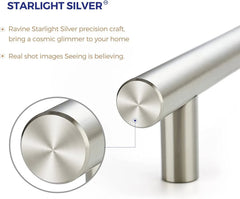 Ravinte 10 Pack 5" Cabinet Pulls Brushed Nickel Stainless Steel Kitchen Drawer Pulls Cabinet Handles 3" Hole Center