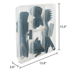 Mainstays 36 Piece Kitchen Gadget Set with Kitchen Cooking Utensils, and Drawer Organizer, Black