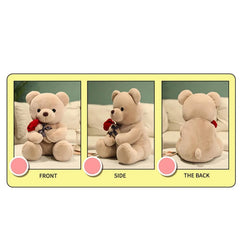 9.1" Valentines Day Stuffed Animals Teddy Bear with Rose, Large Rose Bear Valentines Day Gift Plush Toy Cartoon Cuddly Doll Birthday Party Holiday Wedding Decor Gift Stuffed Animals