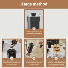 Hand Coffee Grinder, LHKLUK Adjustable Coffee Grinder, Textured ABS Body & Soda-Lime Glass, Ceramic Burr, Compact & Portable for Home/Outdoor/Cold Brew - USA MEGA SHOP