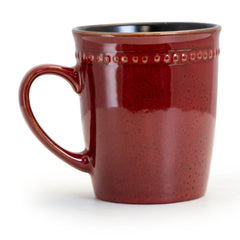 Elama Regency 16 Piece Stoneware Dinnerware Set in Red