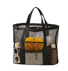Portable Large Mesh Shower Caddy & Toiletry Tote Bag - Quick Dry for College Dorm, Gym, Pool, Travel, Beach, Yoga, Camping, and More (Black)