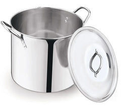 Mainstays 8-Qt Stainless Steel Stock Pot with Metal Lid, Ultra Durable, Stay-Cool Handles, Hand Wash Only