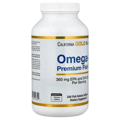 California Gold Nutrition, Omega-3, Premium Fish Oil, 240 Fish Gelatin Softgels - USA MEGA SHOP