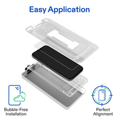onn Corning Glass Screen Protector for iPhone® 17 Pro, Made with Durable Glass by Corning™ for Ultimate Protection, Includes Easy Application Tray