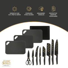 Thyme & Table 20-Piece Knife Set - Black