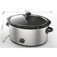 Mainstays 6 Qt Manual Slow Cooker, Stainless Steel - USA MEGA SHOP