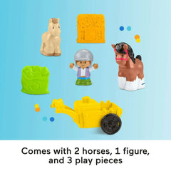 Fisher-Price Little People Friendly Horses Stable Toddler Playset with Sounds, 6 Play Pieces - USA MEGA SHOP