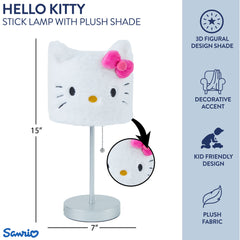 Hello Kitty Plush Table Lamp 15" H - Adorable Plush Light for Kids' Rooms