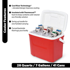 Igloo 28 QT Laguna Ice Chest Cooler, Red