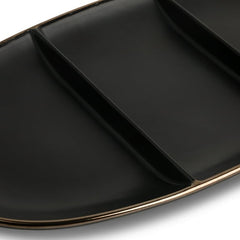 Thyme & Table Stoneware Divided Serving Platter, Onyx Collection