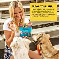 Brutus Bone Broth Biscuits (Beef) - Healthy Dog Treats - Pet Food Topper- Natural Dog Biscuits with Dog Bone Broth and Real Beef for Healthy Joints - 18 Grams of Protein - 8 OZ