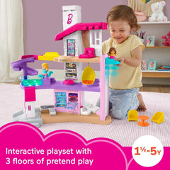 Fisher-Price Little People Barbie Little DreamHouse Toddler Playset with Music & Lights, 7 Pieces - USA MEGA SHOP