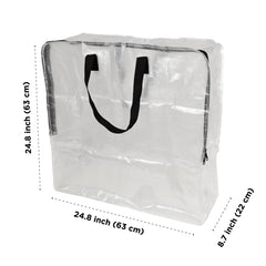 Mainstays Clear 24 Gallon Heavy Duty Slim Storage and Moving Bag with Zipper Closure and Dual Carry Handles