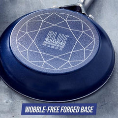Blue Diamond Toxin Free Ceramic Nonstick Metal Utensil Open Frypan/Skillet, 12"