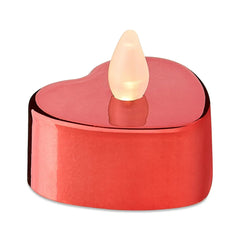 Heart Flameless LED Tealight Candles, Red, 4 Count, Valentine's Day by Way To Celebrate