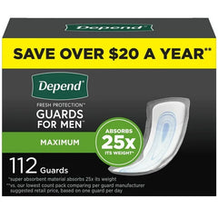 Depend Incontinence Guards for Men, Maximum Absorbency, 112 ct. - USA MEGA SHOP