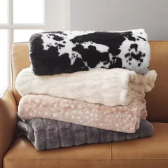 Luxury Faux Fur Throw 60" X 70", Assorted Colors