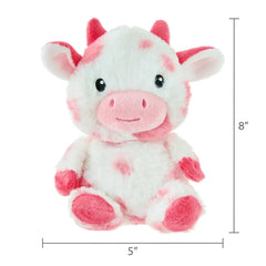 Cow Plush, Pink and White, 8", Valentine's Day by Way To Celebrate