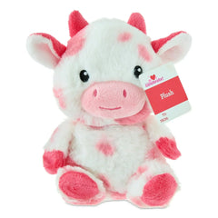 Cow Plush, Pink and White, 8", Valentine's Day by Way To Celebrate